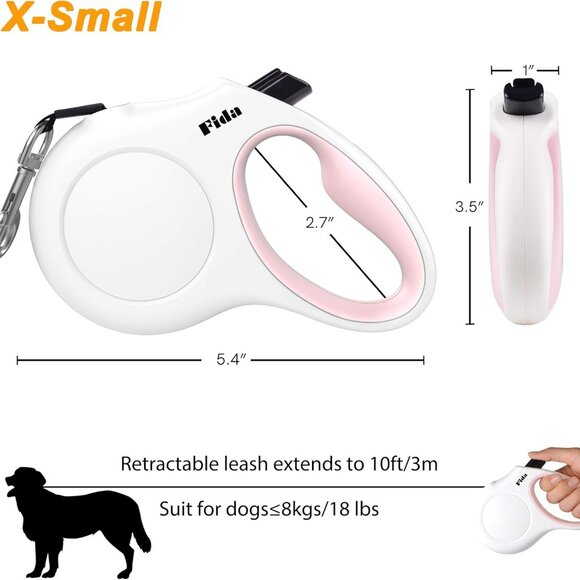 Retractable Dog Leash with Dispenser and Poop Bags, 10 ft Pet Walking Leash for - Picture 6 of 7